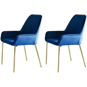 Höffner Armlehnstuhl 2er-Set  Felix ¦ blau ¦ Maße (cm): B: 58 H: 89
