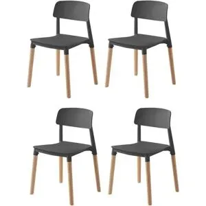 Höffner Stuhl 4er-Set  Soro ¦ schwarz ¦ Maße (cm): B: 45 H: 75