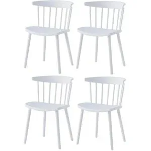Höffner Stuhl 4er-Set  Exchange ¦ weiß ¦ Maße (cm): B: 46,5 H: 75