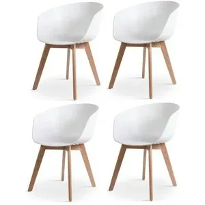 Höffner Stuhl 4er-Set  Alborg ¦ weiß ¦ Maße (cm): B: 55 H: 76