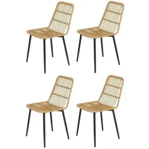 Höffner Stuhl 4er-Set  Bangkok ¦ braun ¦ Maße (cm): B: 43 H: 83
