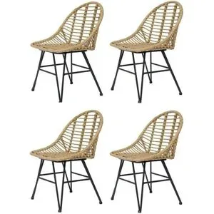 Höffner Stuhl 4er-Set  Saigon ¦ braun ¦ Maße (cm): B: 50 H: 80