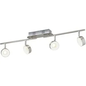 KHG LED-Spot  4-flammig Nickel matt   ¦ silber ¦ Maße (cm): B: 83,5 H: 18,5 T: