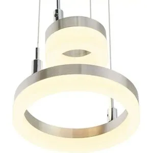 Meisterleuchten LED-Pendelleuchte  2-flammig  nickel matt   ¦ silber ¦ Maße