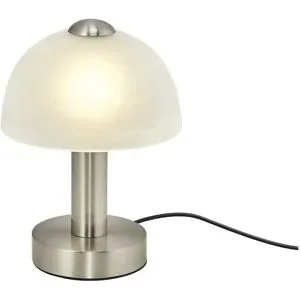 LevelOne Tischleuchte  Alabaster-Glas Weiß   ¦ silber ¦ Maße (cm): H: 21,5  Ø:
