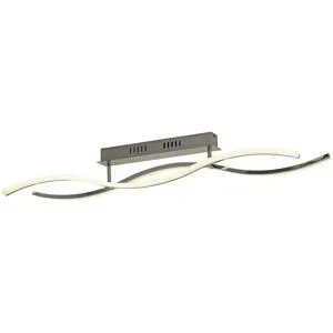 KHG LED-Deckenleuchte  chrom `Wavy`   ¦ silber ¦ Maße (cm): B: 108 H: 15 T: 11.0