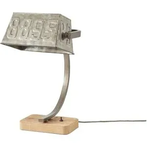 Höffner Tischleuchte  1-flammig  Metallschirm   ¦ silber ¦ Maße (cm): H: 40