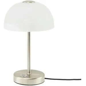 KHG LED-Tischleuchte  1-flammig  Nickel/ Alabasterglas   ¦ silber ¦ Maße (cm):