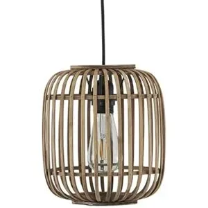 Höffner Pendelleuchte  1-flammig  Holzlamellen  Woven ¦ holzfarben Ø: 22