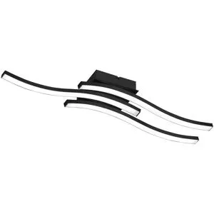 Höffner LED-Deckenleuchte  3-flammig  schwarz   ¦ schwarz ¦ Maße (cm): B: 56 H: 7 T: