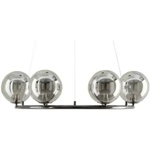 Meisterleuchten LED-Krone 6-flammig  schwarzchrom/Rauchglas  Hins Black ¦