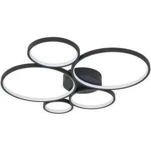 Trio LED-Deckenleuchte  Kreise  schwarz  Rondo ¦ schwarz ¦ Maße (cm): B: 59 H: