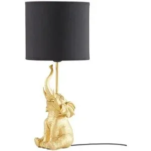 KHG Tischleuchte  1-flammig  goldfarben `Elefant´   ¦ gold ¦ Maße (cm): H: 46