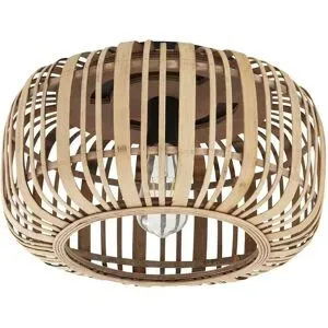 Höffner Deckenleuchte  1-flammig. Rattanschirm  `gro?   ¦ holzfarben ¦ Maße (cm): B: 39