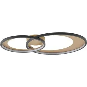 Trio LED-Deckenleuchte  schwarz/ gold ´gro?   ¦ Maße (cm): B: 85 H: 8,5 T: 60.0