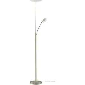 KHG LED-Deckenfluter  2-flammig  Nickel-matt   ¦ silber ¦ Maße (cm): H: 180  Ø: