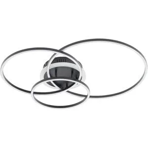 KHG LED-Deckenleuchte  3 Ringe  schwarz   ¦ schwarz ¦ Maße (cm): B: 66 H: 11 T: