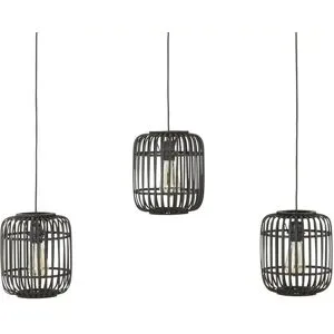 Höffner Pendelleuchte  Woven ¦ schwarz ¦ Maße (cm): H: 120  Ø: 22