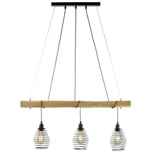 Paul Neuhaus Pendelleuchte  3-flammig  Eukalyptus-Holz/ Metall   ¦ holzfarben ¦