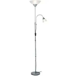 KHG Deckenfluter  2-flammig  Nickel matt   ¦ silber ¦ Maße (cm): H: 180  Ø: 28
