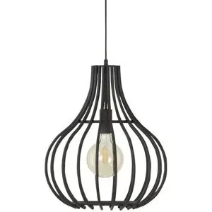 Höffner Pendelleuchte  Cipolle ¦ schwarz ¦ Maße (cm): H: 50  Ø: 40