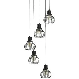 Höffner Pendelleuchte  Cipolle ¦ schwarz ¦ Maße (cm): H: 140  Ø: 35