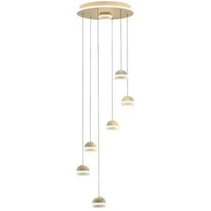 KHG LED-Pendelleuchte  Sandy ¦ beige ¦ Maße (cm): H: 150  Ø: 46