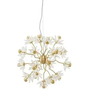 KHG LED-Pendelleuchte  Flower ¦ gold ¦ Maße (cm): H: 150  Ø: 68