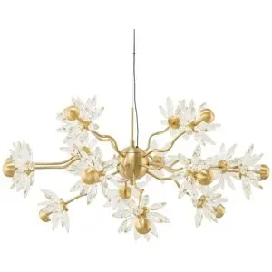 KHG LED-Pendelleuchte  Flower ¦ gold ¦ Maße (cm): H: 180  Ø: 82