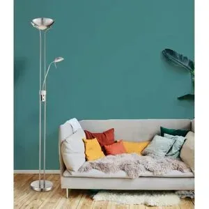 Globo Lighting Deckenfluter   ¦ silber ¦ Maße (cm): H: 180  Ø: 25.5