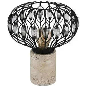 Globo Lighting Tischleuchte   ¦ beige ¦ Maße (cm): H: 28,2  Ø: 25