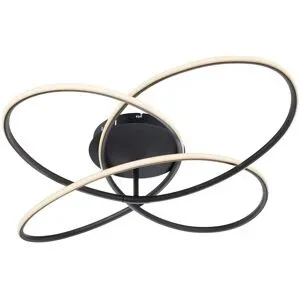 Globo Lighting Deckenleuchte   ¦ schwarz ¦ Maße (cm): H: 13,5  Ø: 80