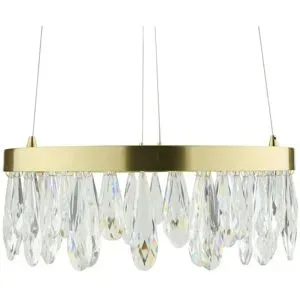 Höffner LED-Pendelleuchte   ¦ gold ¦ Maße (cm): H: 150  Ø: 40