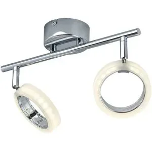 KHG LED-Deckenstrahler  2-flammig  Acrylringe   ¦ silber ¦ Maße (cm): B: 30 H:
