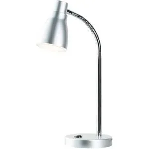 KHG LED-Tischleuchte silber mit flexiblem Arm   ¦ silber ¦ Maße (cm): H: 43,5