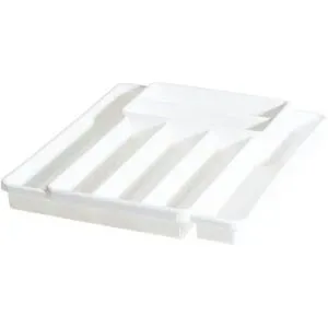 Rotho Besteckkasten  Domino ¦ weiß ¦ Kunststoff ¦ Maße (cm): B: 39,7 H: 34,1 T: