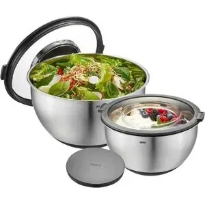 Gefu 2er-Schüsselset  MUOVO ¦ silber ¦ Edelstahl,Kunststoff