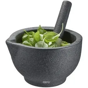 Gefu Mörser  GRINO ¦ grau ¦ Porzellan ¦ Maße (cm): B: 13,7 H: 8,5