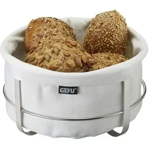 Gefu Brotkorb  BRUNCH ¦ weiß ¦ Textil,Edelstahl ¦ Maße (cm): H: 11,5  Ø: 22