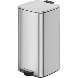 Höffner Mülleimer   ¦ silber ¦ Stahl,Kunststoff ¦ Maße (cm): B: 28,5 H: 54,4
