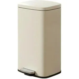 Höffner Mülleimer   ¦ beige ¦ Stahl,Kunststoff ¦ Maße (cm): B: 34,8 H: 63,3