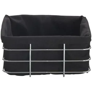 KHG Brotkorb   ¦ schwarz ¦ Edelstahl,Textil ¦ Maße (cm): B: 23 H: 21,5 T: 11.0