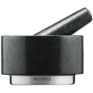 Meisterkoch Mörser mit Stößel  OPTIMUS ¦ grau ¦ Granit,Edelstahl ¦ Maße (cm): H: