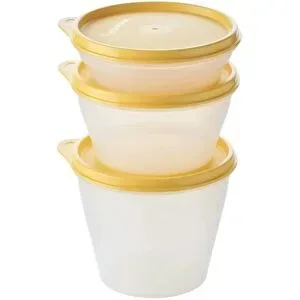 Tupperware 3er-Classic-Set Frischhaltedosen klein  ¦ gelb ¦ Kunststoff ¦ Maße