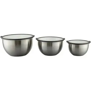 Meisterkoch Rührschüsselset  OPTIMUS ¦ silber ¦ Edelstahl,Silikon