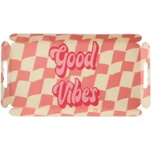 HOME STORY Tablett Good Vibes   ¦ gelb ¦ Eisen ¦ Maße (cm): B: 15 H: 3