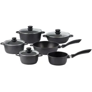 KHG Topfset  6-teilig  PAULA ¦ schwarz ¦ Aluminium-Guss