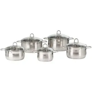 KHG Topfset  5-teilig  PLATIN ¦ silber ¦ Edelstahl