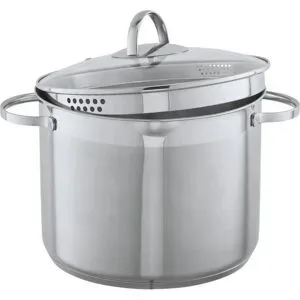 KHG Kochtopf mit Ausguß  Gina ¦ silber ¦ Edelstahl,Aluminium ¦ Maße (cm): H: 19