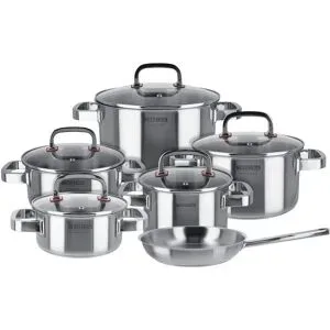 Meisterkoch Topfset FOCUS 6-teilig FOCUS ¦ silber ¦ Edelstahl,Silikon